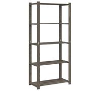 HETFTJN Scaffale a 5 Livelli in Legno di Pino Grigio 80x38x170 cm | Struttura robusta a 5 ripiani in pino massello grigio, ideale per organizzare garage, cantina, lavanderia e cucina.