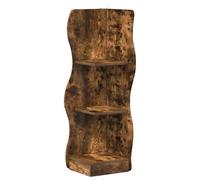 HETFTJN Scaffale Angolare a Onda 2 Ripiani Rovere Fumo 34x33x102 cm