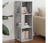 HETFTJN Scaffale Angolare in Legno Multistrato Grigio Sonoma 33x33x100 cm Armadietto Salvaspazio con 3 Scomparti per Interni Casa Soggiorno Camera Ufficio