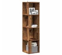 HETFTJN Scaffale Angolare in Truciolato Legno Vecchio 33x33x132 cm Armadietto Salvaspazio per Interni Casa Ufficio Design Compatto