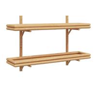 HETFTJN Scaffale da parete in bambù, mensola sospesa con 2 ripiani, mensola moderna da parete per soggiorno, ufficio e corridoio, libreria salvaspazio da montare a parete, 100 x 26 x 60 cm, marrone