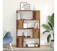 HETFTJN Scaffale in Legno Invecchiato per Soggiorno e Studio con 6 Ripiani, Design Rustico e Resistente, Facile Assemblaggio, Dimensioni 80x24x124 cm