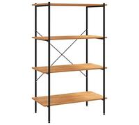 HETFTJN Scaffale Libreria 4 Ripiani Nero e Rovere 80x40x130 cm | Organizzatore autoportante multilivello per soggiorno e ufficio, con struttura in metallo robusto e ripiani spessi 15 mm.