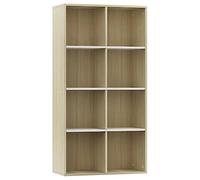 HETFTJN Scaffale Soggiorno Scaffale Salvaspazio Libreria Camera da Letto Libreria Design - Libreria/Credenza Bianca Rovere Sonoma 66x30x130 cm Multistrato per Ufficio Soggiorno Ingresso Cucina