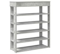 HETFTJN Scarpiera da Ingresso Grigio Cemento 80x30x98 cm Truciolato | Mobile slim per corridoio e camera da letto con ripiani capienti, superficie superiore e kit antiribaltamento incluso.