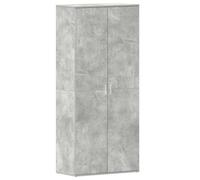HETFTJN Scarpiera moderna in cemento grigio 80 x 39 x 178 cm in materiale a base di legno robusto con 5 ripiani e 2 ante grande scarpiera per corridoio e soggiorno