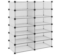 HETFTJN Scarpiera Modulare Trasparente a 12 Moduli 94,5x36,5x106 cm | Organizzatore componibile in PP e acciaio con sportelli per ingresso, corridoio e camera da letto, facile da pulire.