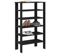 HETFTJN Scarpiera Nera in Truciolato Salvaspazio 61x32x105 cm con Ripiano - Organizer per Scarpe da Ingresso Moderno per Corridoio Anticamera