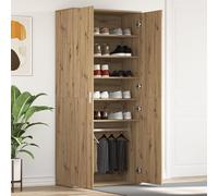 HETFTJN Scarpiera Salvaspazio Armadio per Scarpe in Legno Ingegnerizzato 80x39x180 cm Marrone Rettangolare con 5 Ripiani e 2 Porte Design Artigianale per Interni Camera da Letto Corridoi