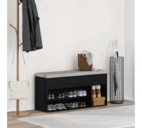 HETFTJN Scarpiera Salvaspazio in Legno Multistrato Rovere Nero 102x30,5x45 cm con Piano Pratico per Ingresso ed Esterno, Organizzatore Scarpe Compatto