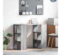 HETFTJN Scrivania Angolare Grigia Sonoma Truciolare Media per Ufficio a Casa, Design Salvaspazio con Finitura Opaca e Materiale Resistente