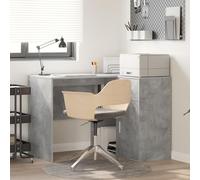 HETFTJN Scrivania Angolare per Ufficio a Casa Grigio Cemento 102x88x75 cm Legno Ingegnerizzato con Armadio e Cassetto, Design Moderno Salvaspazio per Studio e Lavoro