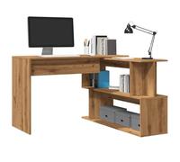 HETFTJN Scrivania Angolare per Ufficio e Computer Rovere Artigianale Truciolato 200,5x50x76 cm Design Girevole Salvaspazio per Piccoli Uffici Studio e Casa