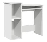 HETFTJN Scrivania bianca 84 x 40 x 78 cm, materiale in legno, scrivania per computer con ripiani, design moderno e salvaspazio, robusta e facile da pulire, per casa, ufficio, soggiorno e camera dei