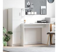 HETFTJN Scrivania con Storage Bianca in Legno Ingegnerizzato Moderna Montata a Parete con Armadietti e Mensole per Ufficio Domestico Multiuso Salvaspazio