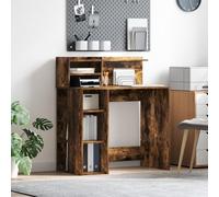 HETFTJN Scrivania con Storage Rovere Affumicato Legno Ingegnerizzato 90x48x101.5cm per Ufficio Domestico, Scrivania Piccola con Ripiani, Design Salvaspazio