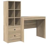 HETFTJN Scrivania da Ufficio con Mobile e Cassetti Rovere Sonoma 2 Pezzi | Set da lavoro moderno per studio o camera: include scrivania compatta e scaffale alto organizzatore con cassetti.