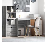 HETFTJN Scrivania da Ufficio Grigia Sonoma Truciolare 60x50x76 cm Scrivania Piccola Salvaspazio per Studio o Lavoro