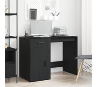 HETFTJN Scrivania da Ufficio Moderna in Legno Ingegnerizzato Nero Rovere 100x49x75 cm con Cassetto e Armadietto Design Elegante per Spazio di Lavoro Salvaspazio