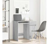 HETFTJN Scrivania da Ufficio Piccola con Anta e Cassetto in Legno Multistrato Grigio Sonoma 86x49x76 cm Salvaspazio Versatile per Studio e Casa