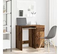 HETFTJN Scrivania da Ufficio Piccola in Legno Antico 86x49x76 cm con Cassetto e Anta, Scrivania Salvaspazio Multifunzione per Studio Casa