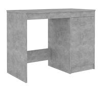 HETFTJN Scrivania grigio cemento, 100 x 50 x 76 cm, materiale in legno, design moderno con armadio integrato, robusto tavolo in PC per la casa, l'ufficio, i giochi e lo studio