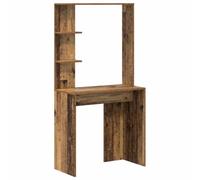 HETFTJN Scrivania in legno riciclato 78,5 x 37 x 154,5 cm con 2 ripiani, design moderno in materiale a base di legno, robusto e durevole, per casa, ufficio, soggiorno e camera da letto per adolescenti