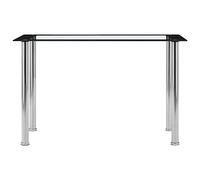 HETFTJN Scrivania Piccola Tavolino Salotto Moderno Scrivania Gaming Tavolo Da Giardino - Tavolo da Pranzo Nero e Trasparente 120x60x75cm Vetro Temperato per Sala Da Pranzo Giardino Esterno Soggiorno