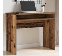 HETFTJN Scrivania Ufficio con Mobiletto Integrato, Scrivania Piccola Salvaspazio in Truciolato Legno Antico 90x50x74 cm, Design Moderno per Studio e Casa