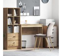 HETFTJN Scrivania Ufficio Piccola in Legno Ingegnerizzato Rovere con Cassetto, Design Moderno Salvaspazio, Marrone Rettangolare 80x40x76 cm per Studio e Ufficio Domestico