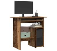 HETFTJN Scrivania Ufficio Piccola in Truciolato Legno Antico 80x45x74 cm con Mobiletto Integrato, Design Moderno Salvaspazio per Studio e Area di Lavoro