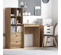 HETFTJN Scrivania Ufficio Piccola Salvaspazio in Legno Ingegnerizzato con Cassetto, Design Moderno, Finitura Rovere Opaca, Dimensioni 60x40x76 cm per Studio e Casa