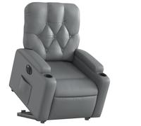 HETFTJN Sedia Cameretta Poltroncina da Camera Sedie da Cucina Poltrona Piccola - Poltrona Alzapersona Reclinabile Grigio in Similpelle per Camera Da Letto Salotto Studio Ufficio
