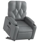 HETFTJN Sedia Cameretta Poltroncina da Camera Sedie da Cucina Poltrona Piccola - Poltrona Alzapersona Reclinabile Grigio in Similpelle per Camera Da Letto Salotto Studio Ufficio