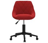 HETFTJN Sedia da Pranzo Girevole in Velluto Rosso Vino con Ruote | Altezza regolabile da 67,5 a 79 cm con pistone a gas, ideale per la sala da pranzo, lo studio o l'ufficio moderno.