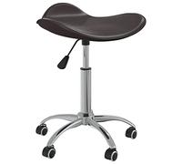 HETFTJN Sedia da pranzo girevole marrone, in ecopelle, 44 x 44 cm, altezza regolabile, 46 - 57 cm, design moderno con ruote, girevole a 360°, per sala da pranzo, cucina e ufficio