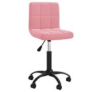 HETFTJN Sedia da Pranzo Girevole Regolabile in Velluto Rosa con Ruote Piroettanti 360° e Sollevamento a Gas, Design Moderno per Cucina e Sala da Pranzo, Dimensioni 40x47x76-87.5cm