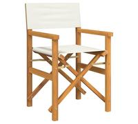 HETFTJN Sedia da Regista Pieghevole in Legno Massello di Teak Crema