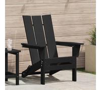 HETFTJN Sedia Pieghevole da Esterno Nera Adirondack in HDPE, 74,5x80,5x90 cm, Design Contemporaneo e Resistente per Giardino Balcone Patio