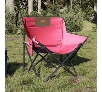 HETFTJN Sedie da Campeggio Pieghevoli 2 Pezzi con Tasca Laterale, Poltrone Pieghevoli Leggere per Esterni Giardino Spiaggia Balcone, in Acciaio e Poliestere 600D, Rosa