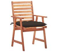 HETFTJN Sedie da Pranzo Giardino Legno Massello Acacia con Cuscini 3 pz