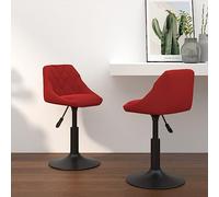 HETFTJN Sedie da Pranzo Girevoli Moderne 2 Pezzi Rosso Vino in Velluto, Design Contemporaneo con Rotazione 360° e Altezza Regolabile, per Cucina Sala da Pranzo e Interni