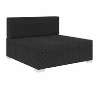HETFTJN Seduta Centrale Modulare da Giardino in Rattan Nero 1 pz | Modulo poltrona senza braccioli 70x70x52.5 cm con morbidi cuscini inclusi per creare salotti su terrazzo e veranda.