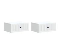 HETFTJN Set 2 Comodini con 2 Cassetti Bianco Legno 49x34,5x20 cm | Doppio spazio contenitivo compatto con 2 cassetti per organizzare la camera da letto o il soggiorno in perfetto ordine.