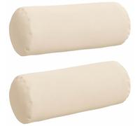 HETFTJN Set 2 Cuscini a Rullo Beige Ø 15 x 40 cm in Microfibra Divano
