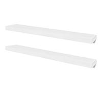 HETFTJN Set 2 Mensole a Muro 100x20cm Sospese MDF per Salotto Bianco | Design sospeso opaco 100x20 cm per soggiorno e camera, con fissaggio invisibile e 5 kg di portata per ciascun ripiano.