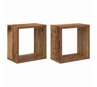 HETFTJN Set 2 Mensole da Parete Rettangolari in Legno Vecchio 26x15x26cm
