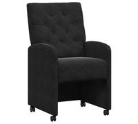 HETFTJN Set 2 Sedie da Pranzo con Ruote, Sedia Ergonomica Velluto Nero | Sedute eleganti e confortevoli per sala da pranzo e studio. Movimento fluido con ruote integrate e struttura in metallo.