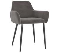 HETFTJN Set 2 Sedie da Pranzo Grigio Scuro Velluto con Gambe Metallo | Sedute imbottite dal design moderno per cucina e sala da pranzo, stabili grazie alla solida struttura in metallo.