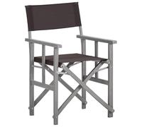 HETFTJN Set 2 Sedie da Regista Pieghevoli in Legno di Acacia per Giardino | Set poltrone da esterno salvaspazio pieghevoli con struttura grigio lavato per balcone, campeggio e terrazza.